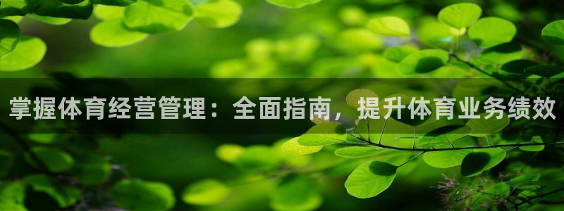 必一体育运动官网：掌握体育经营管理：全面指南，提升体育业务绩