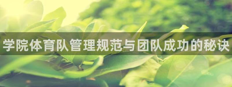 必一体育登入：学院体育队管理规范与团队成功的秘诀