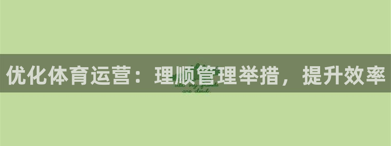 必一体育验证码：优化体育运营：理顺管理举措，提升效率